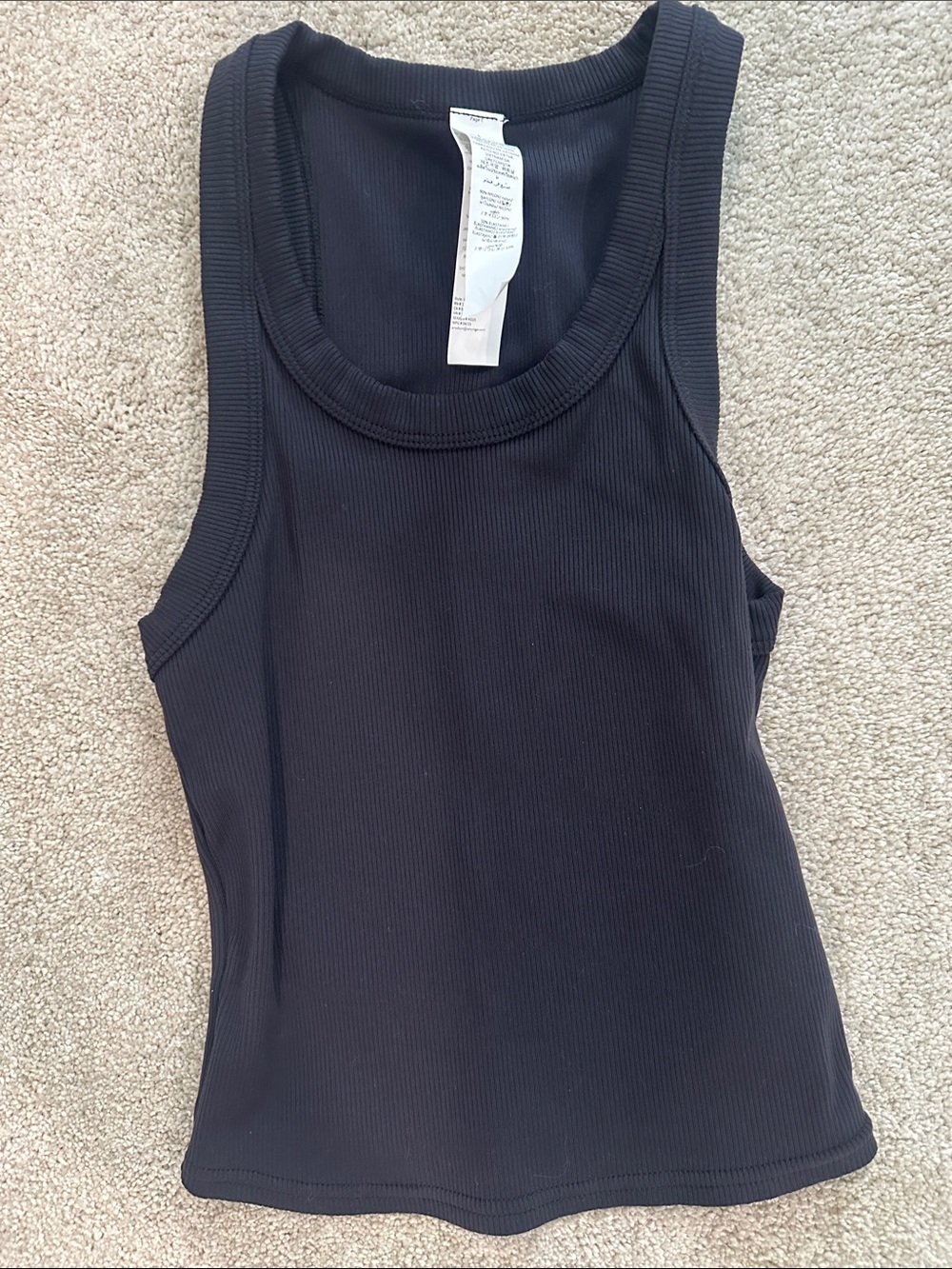 So Black Ribbed Tank Top